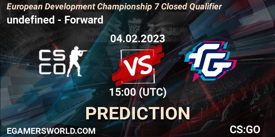 Pronóstico undefined - Forward. 04.02.23, CS2 (CS:GO), European Development Championship 7 Closed Qualifier