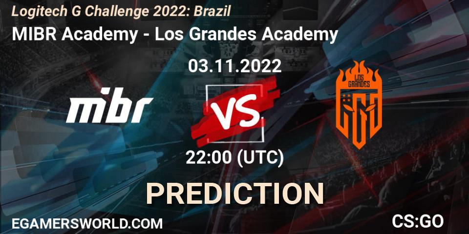 Pronóstico MIBR Academy - Los Grandes Academy. 03.11.2022 at 22:00, Counter-Strike (CS2), Logitech G Challenge 2022: Brazil