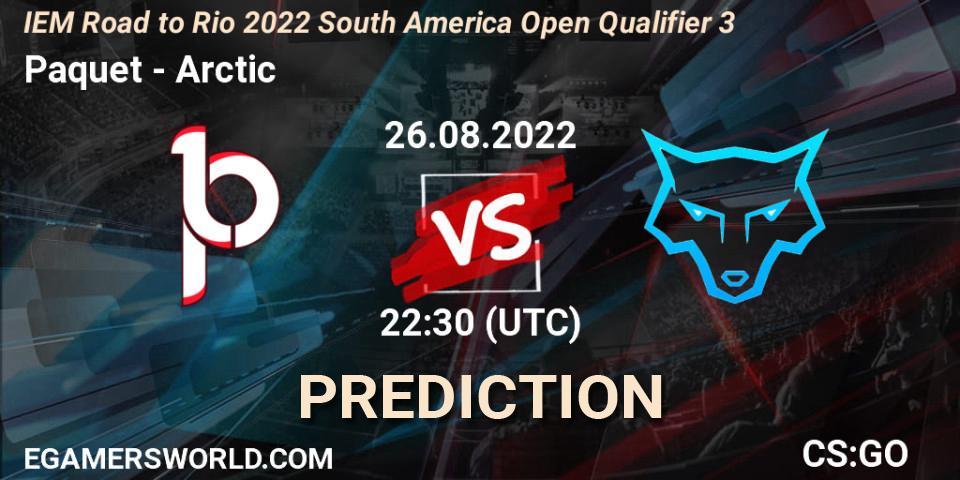 Pronóstico Paquetá - Arctic. 26.08.2022 at 22:30, Counter-Strike (CS2), IEM Road to Rio 2022 South America Open Qualifier 3