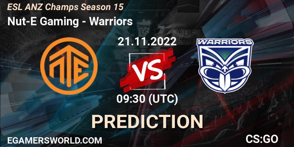 Pronóstico Nut-E Gaming - Warriors. 21.11.2022 at 09:30, Counter-Strike (CS2), ESL ANZ Champs Season 15