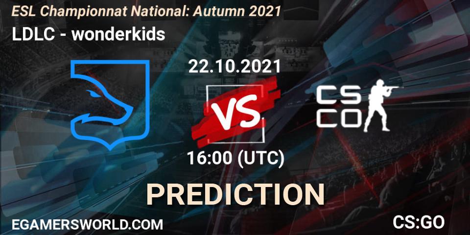 Pronóstico LDLC - wonderkids. 22.10.2021 at 17:00, Counter-Strike (CS2), ESL Championnat National: Autumn 2021
