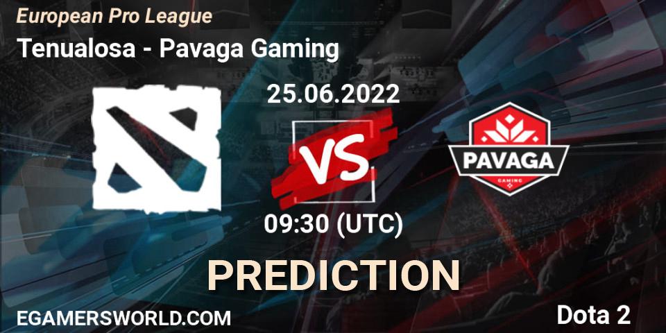 Pronóstico Tenualosa - Pavaga Gaming. 25.06.22, Dota 2, European Pro League