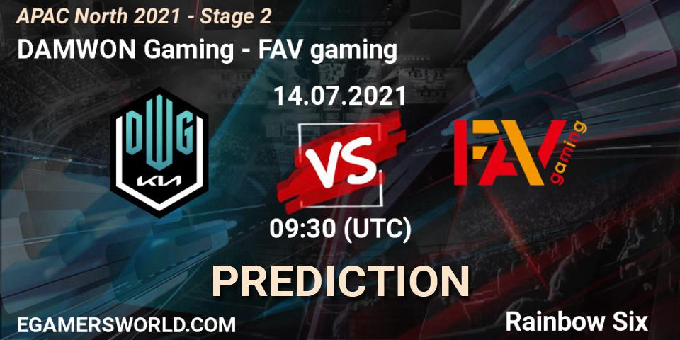 Pronóstico DAMWON Gaming - FAV gaming. 14.07.2021 at 09:30, Rainbow Six, APAC North 2021 - Stage 2
