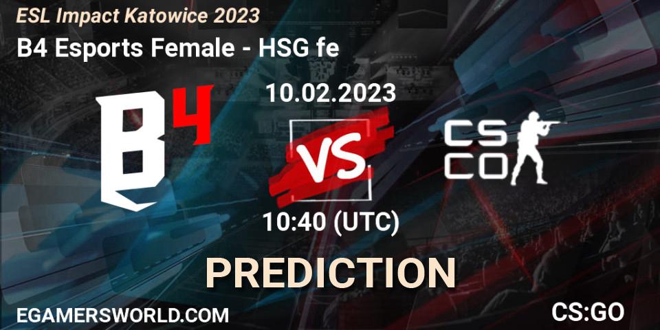 Pronóstico B4 Esports Female - HSG. 10.02.23, CS2 (CS:GO), ESL Impact Katowice 2023