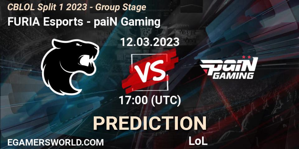 Pronóstico FURIA Esports - paiN Gaming. 12.03.23, LoL, CBLOL Split 1 2023 - Group Stage