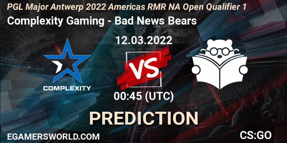 Pronóstico Complexity Gaming - Bad News Bears. 12.03.2022 at 00:45, Counter-Strike (CS2), PGL Major Antwerp 2022 Americas RMR NA Open Qualifier 1