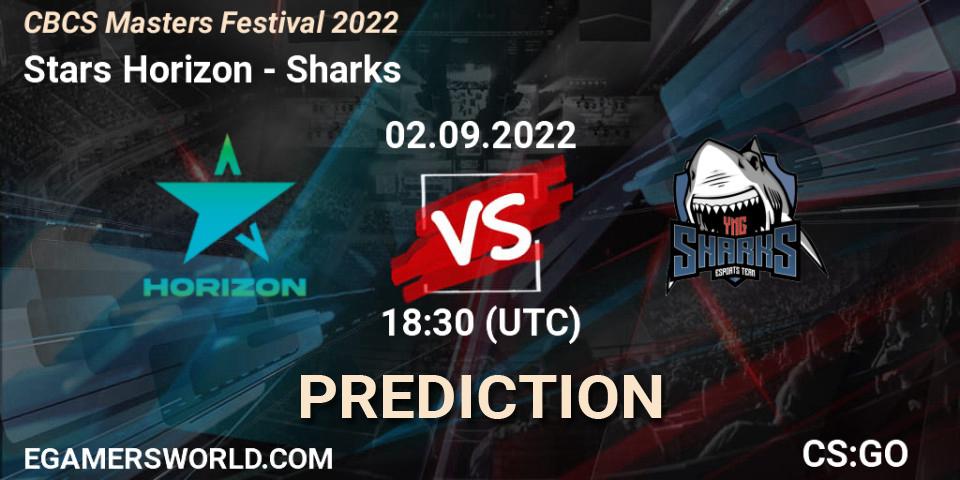 Pronóstico Stars Horizon - Sharks. 02.09.2022 at 18:45, Counter-Strike (CS2), CBCS Masters 2022