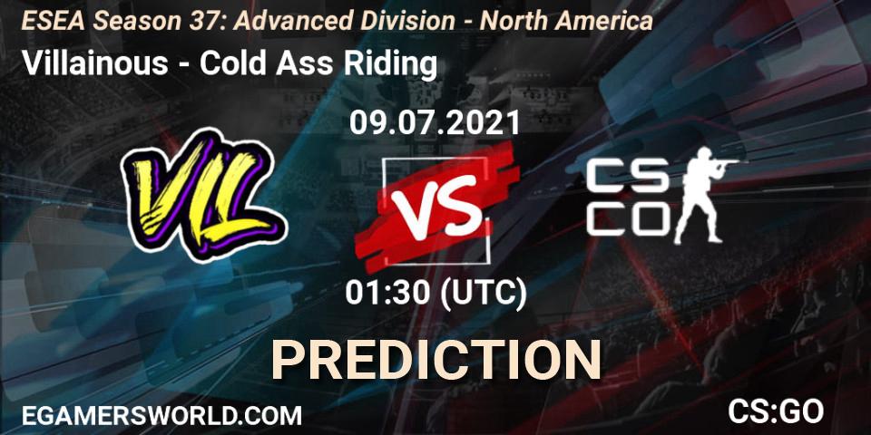 Pronóstico Villainous - Cold Ass Riding. 09.07.2021 at 01:30, Counter-Strike (CS2), ESEA Season 37: Advanced Division - North America