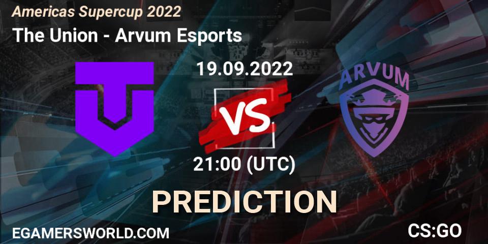 Pronóstico The Union - Arvum Esports. 19.09.2022 at 22:00, Counter-Strike (CS2), Americas Supercup 2022