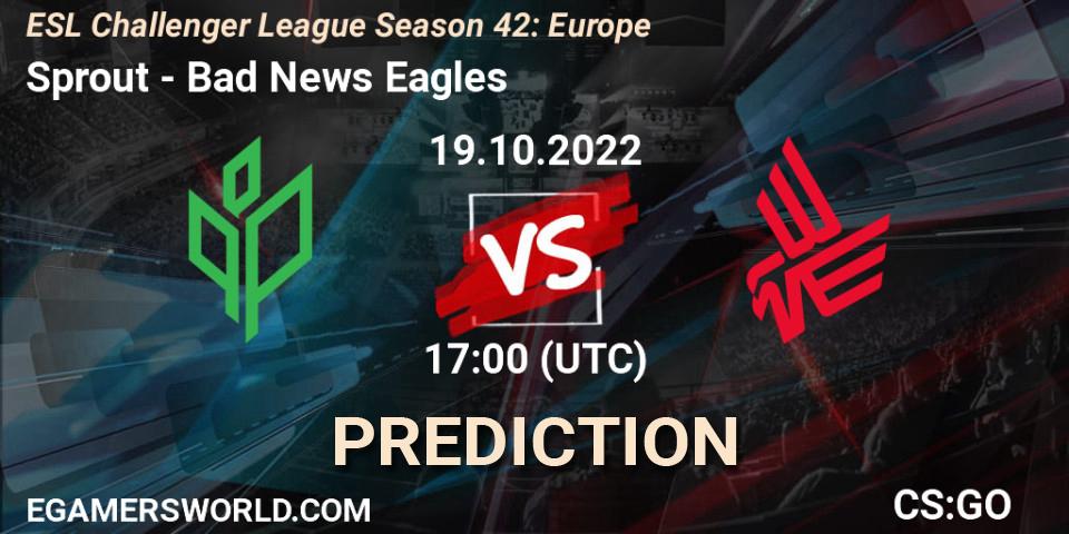 Pronóstico Sprout - Bad News Eagles. 19.10.2022 at 17:00, Counter-Strike (CS2), ESL Challenger League Season 42: Europe