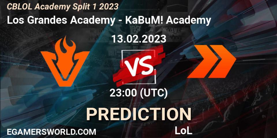 Pronóstico Los Grandes Academy - KaBuM! Academy. 14.02.2023 at 00:00, LoL, CBLOL Academy Split 1 2023