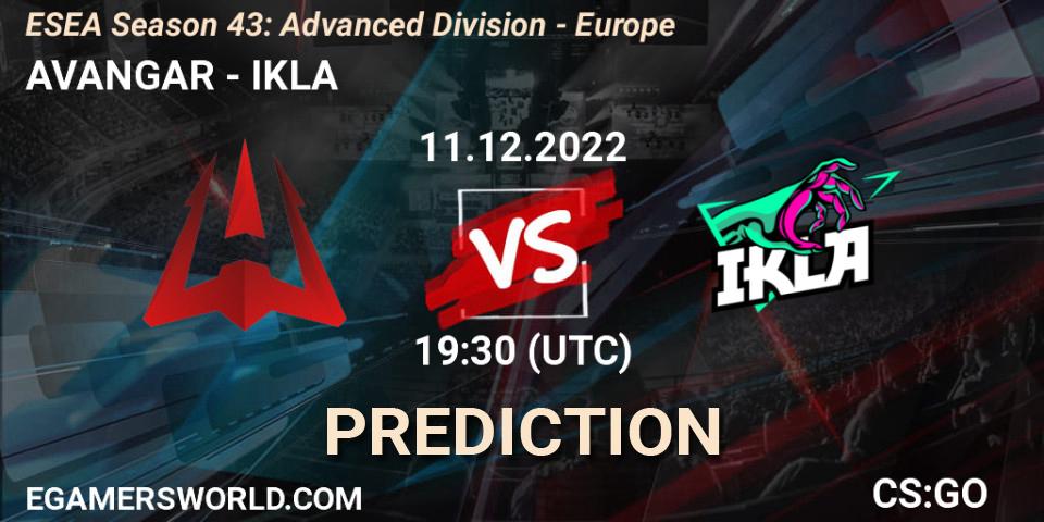 Pronóstico AVANGAR - IKLA. 11.12.22, CS2 (CS:GO), ESEA Season 43: Advanced Division - Europe