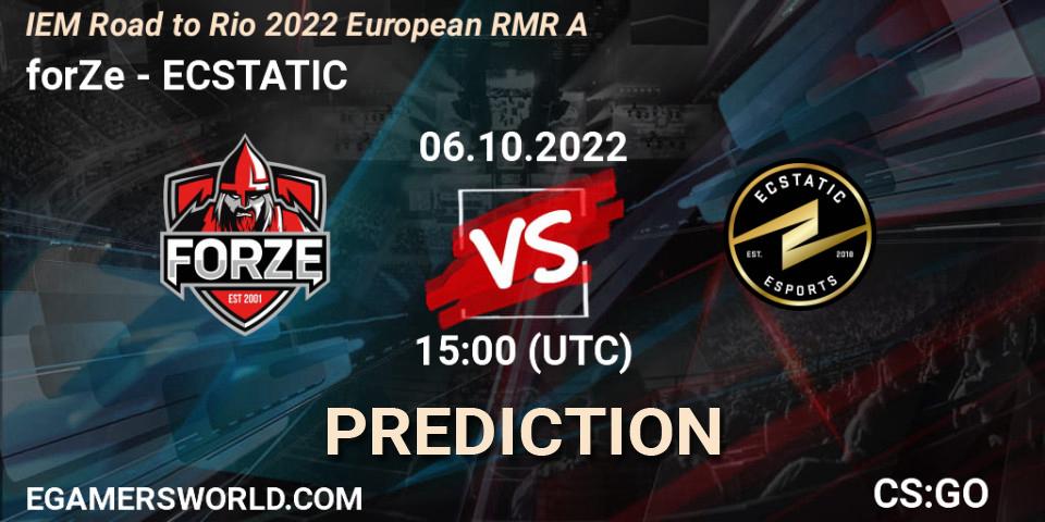 Pronóstico forZe - ECSTATIC. 06.10.2022 at 15:30, Counter-Strike (CS2), IEM Road to Rio 2022 European RMR A