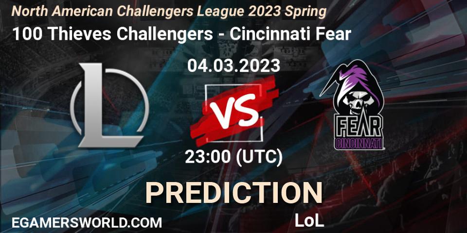 Pronóstico 100 Thieves Challengers - Cincinnati Fear. 04.03.23, LoL, NACL 2023 Spring - Group Stage