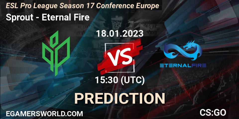 Pronóstico Sprout - Eternal Fire. 18.01.2023 at 15:30, Counter-Strike (CS2), ESL Pro League Season 17 Conference Europe