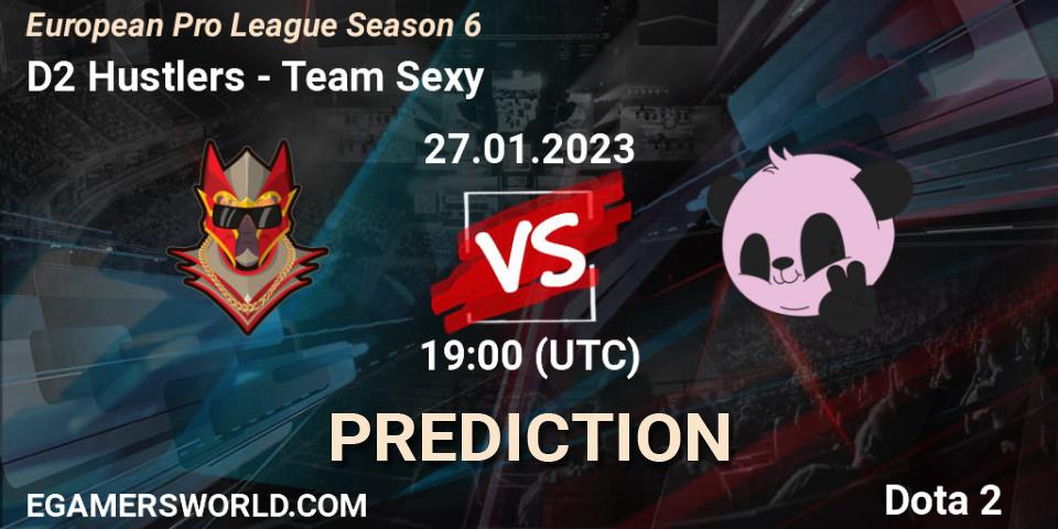 Pronóstico D2 Hustlers - Team Sexy. 27.01.2023 at 19:03, Dota 2, European Pro League Season 6