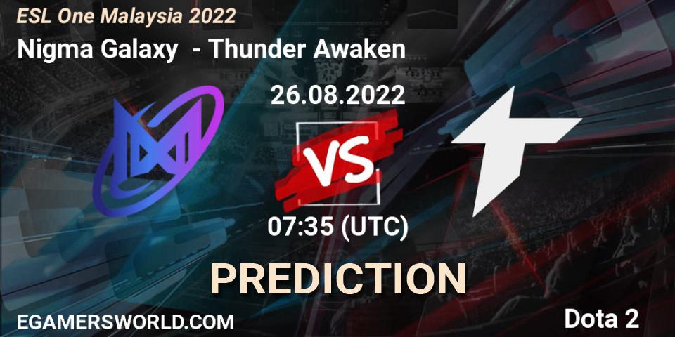Pronóstico Nigma Galaxy - Thunder Awaken. 26.08.2022 at 07:40, Dota 2, ESL One Malaysia 2022