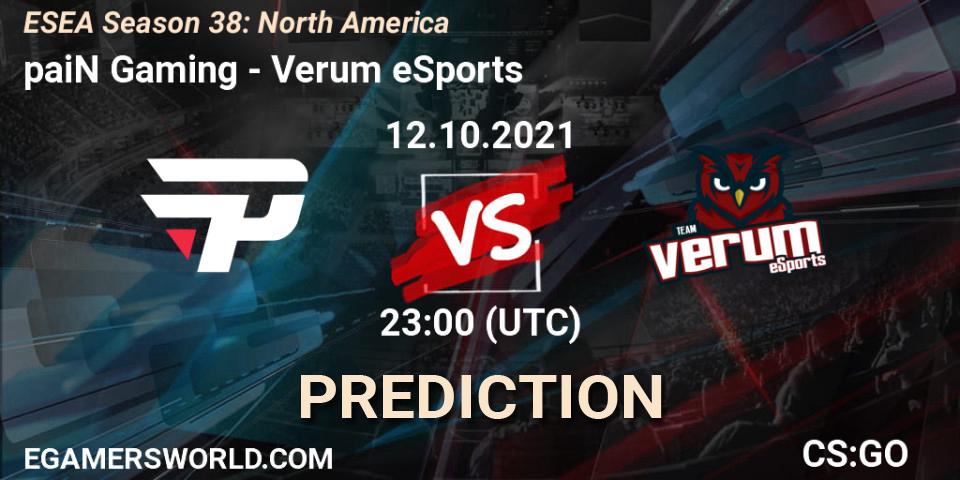 Pronóstico ChocoCheck - Verum eSports. 13.10.2021 at 00:00, Counter-Strike (CS2), ESEA Season 38: North America 