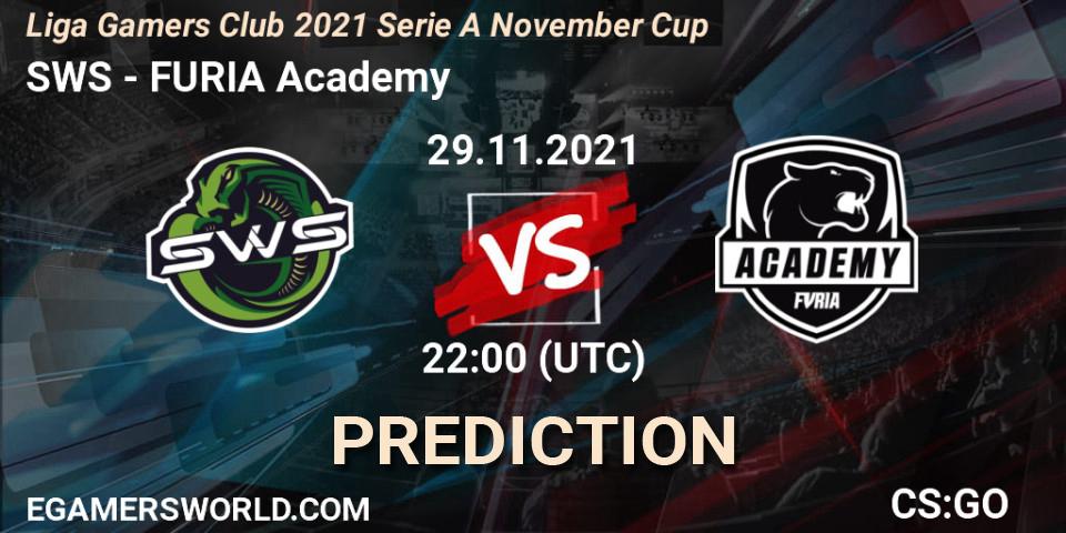 Pronóstico SWS - FURIA Academy. 29.11.2021 at 18:00, Counter-Strike (CS2), Liga Gamers Club 2021 Serie A November Cup
