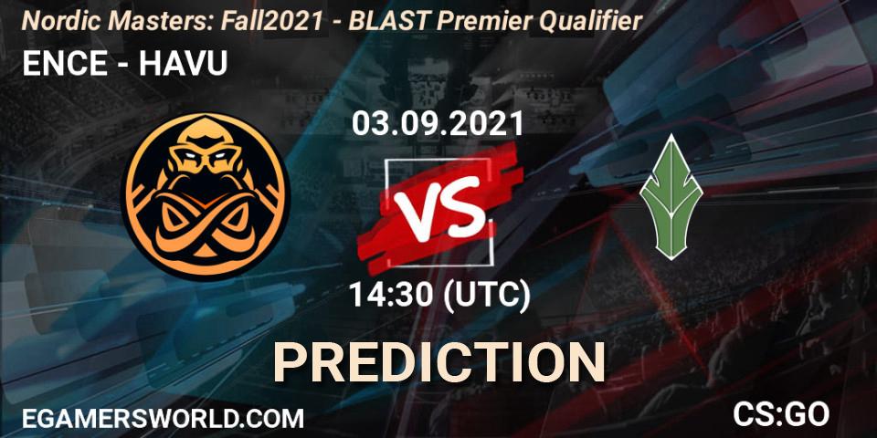 Pronóstico ENCE - HAVU. 03.09.2021 at 14:30, Counter-Strike (CS2), Nordic Masters: Fall 2021 - BLAST Premier Qualifier