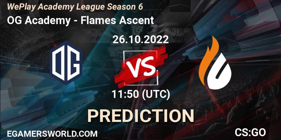 Pronóstico OG Academy - Flames Ascent. 26.10.2022 at 11:50, Counter-Strike (CS2), WePlay Academy League Season 6