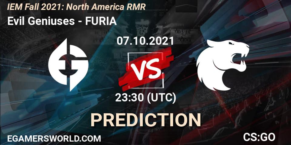 Pronóstico Evil Geniuses - FURIA. 07.10.2021 at 23:30, Counter-Strike (CS2), IEM Fall 2021: North America RMR