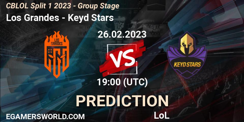 Pronóstico Los Grandes - Keyd Stars. 26.02.2023 at 19:00, LoL, CBLOL Split 1 2023 - Group Stage