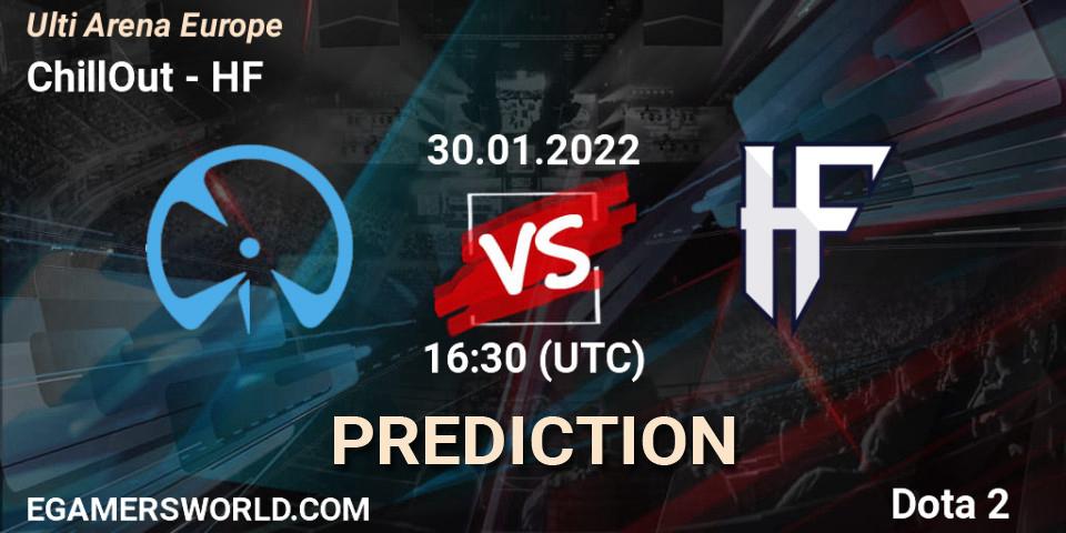 Pronóstico ChillOut - HF. 30.01.2022 at 14:56, Dota 2, Ulti Arena Europe