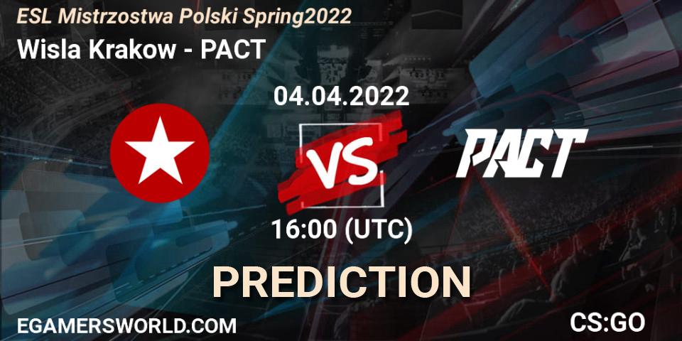 Pronóstico Wisla Krakow - PACT. 04.04.2022 at 16:00, Counter-Strike (CS2), ESL Mistrzostwa Polski Spring 2022