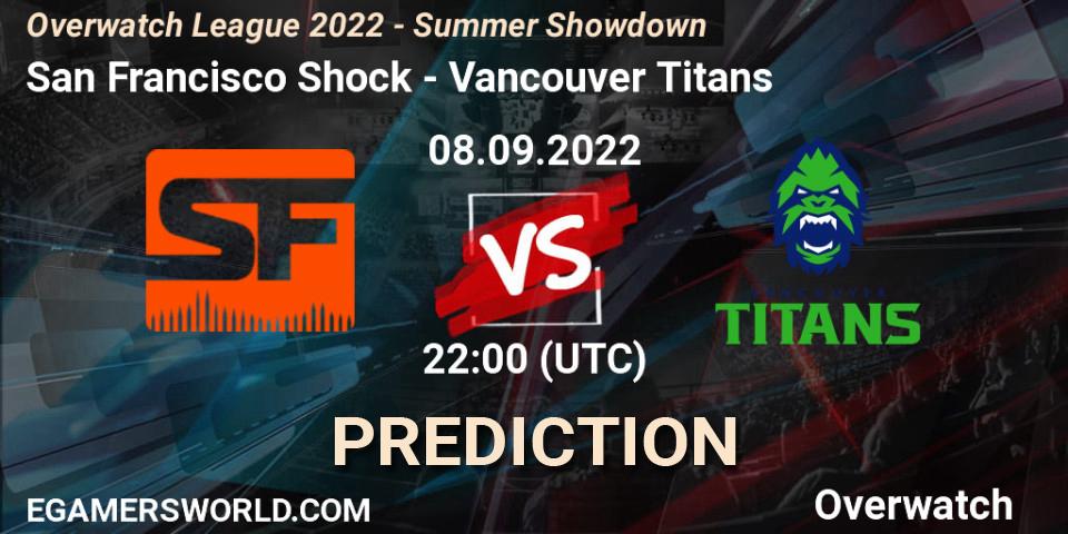 Pronóstico San Francisco Shock - Vancouver Titans. 08.09.22, Overwatch, Overwatch League 2022 - Summer Showdown