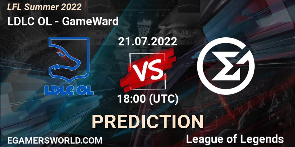 Pronóstico LDLC OL - GameWard. 21.07.2022 at 18:10, LoL, LFL Summer 2022