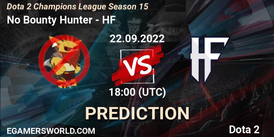 Pronóstico No Bounty Hunter - HF. 22.09.2022 at 18:02, Dota 2, Dota 2 Champions League Season 15