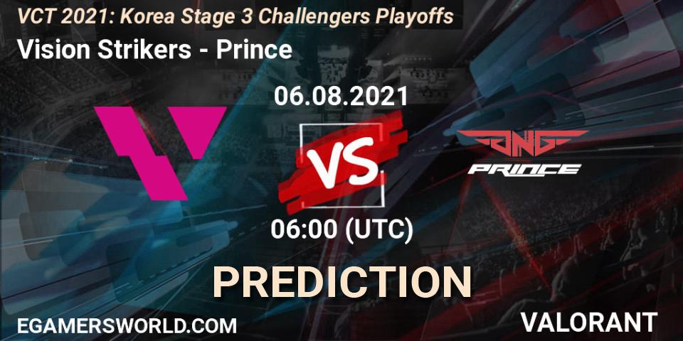 Pronóstico Vision Strikers - Prince. 06.08.2021 at 08:00, VALORANT, VCT 2021: Korea Stage 3 Challengers Playoffs