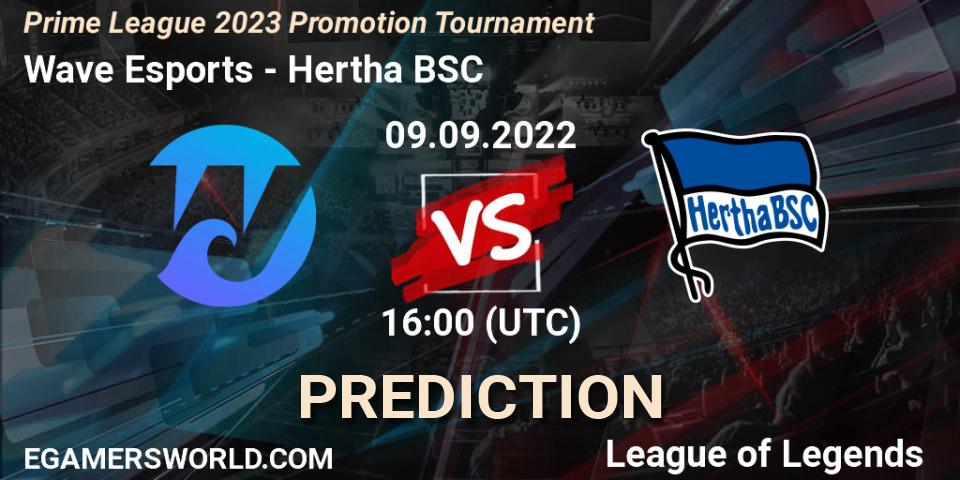 Pronóstico Wave Esports - Hertha BSC. 13.09.2022 at 16:00, LoL, Prime League 2023 Promotion Tournament