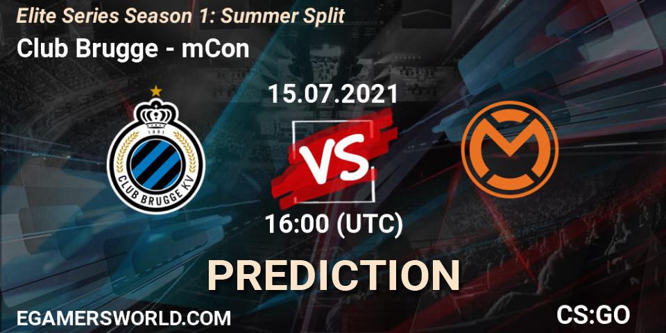 Pronóstico Club Brugge - mCon. 15.07.2021 at 16:00, Counter-Strike (CS2), Elite Series Season 1: Summer Split
