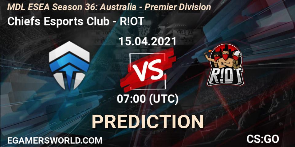 Pronóstico Chiefs Esports Club - R!OT. 15.04.2021 at 07:00, Counter-Strike (CS2), MDL ESEA Season 36: Australia - Premier Division