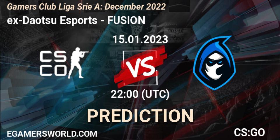 Pronóstico ex-Daotsu Esports - FUSION. 15.01.23, CS2 (CS:GO), Gamers Club Liga Série A: December 2022