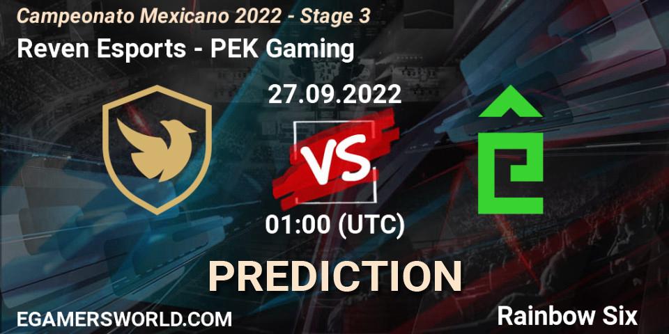 Pronóstico Reven Esports - PÊEK Gaming. 27.09.2022 at 01:00, Rainbow Six, Campeonato Mexicano 2022 - Stage 3