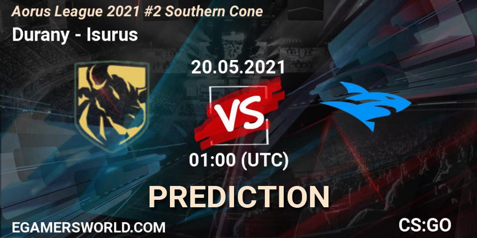 Pronóstico Durany - Isurus. 20.05.2021 at 01:15, Counter-Strike (CS2), Aorus League 2021 #2 Southern Cone