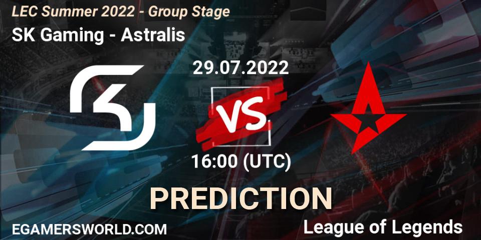 Pronóstico SK Gaming - Astralis. 29.07.2022 at 16:00, LoL, LEC Summer 2022 - Group Stage
