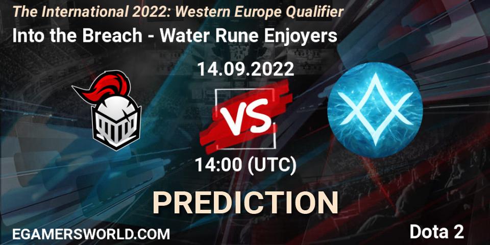 Pronóstico Into the Breach - Water Rune Enjoyers. 14.09.2022 at 15:30, Dota 2, The International 2022: Western Europe Qualifier