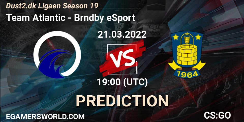 Pronóstico Team Atlantic - Brøndby eSport. 21.03.2022 at 19:00, Counter-Strike (CS2), Dust2.dk Ligaen Season 19