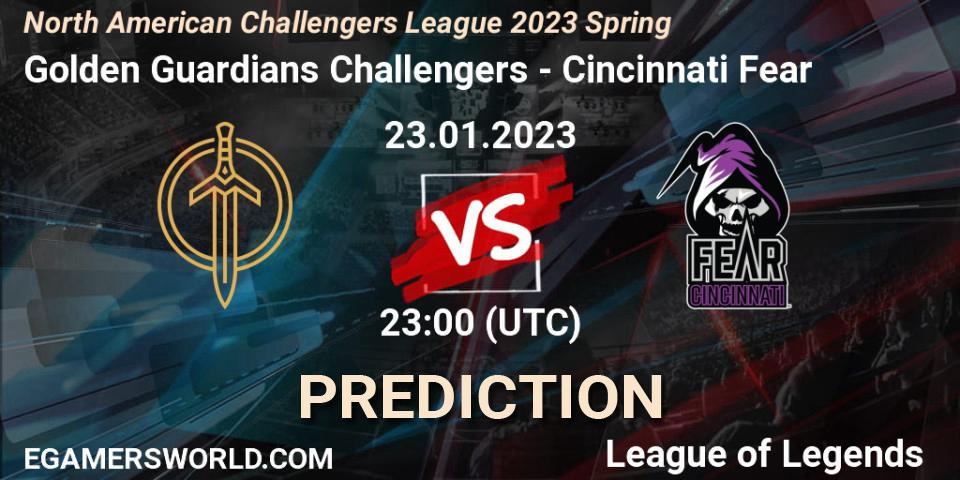 Pronóstico Golden Guardians Challengers - Cincinnati Fear. 23.01.2023 at 23:00, LoL, NACL 2023 Spring - Group Stage