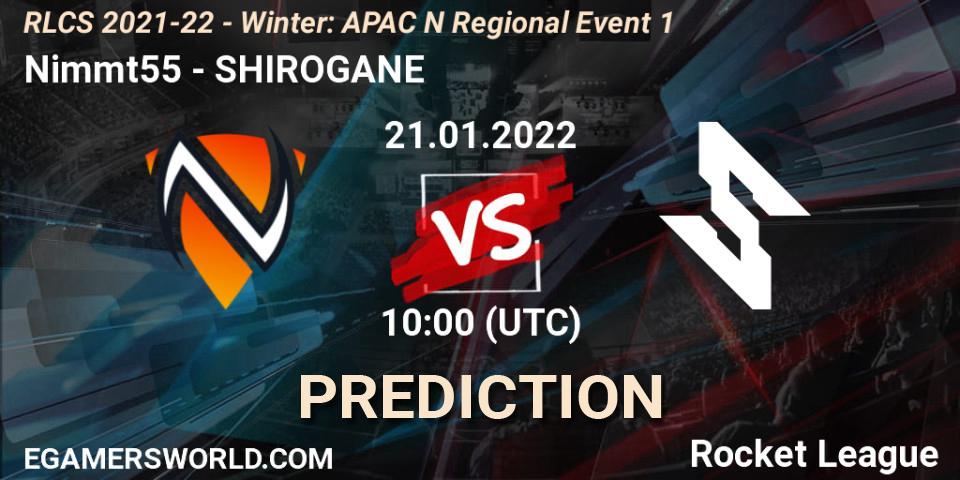 Pronóstico Nimmt55 - SHIROGANE. 21.01.2022 at 10:00, Rocket League, RLCS 2021-22 - Winter: APAC N Regional Event 1