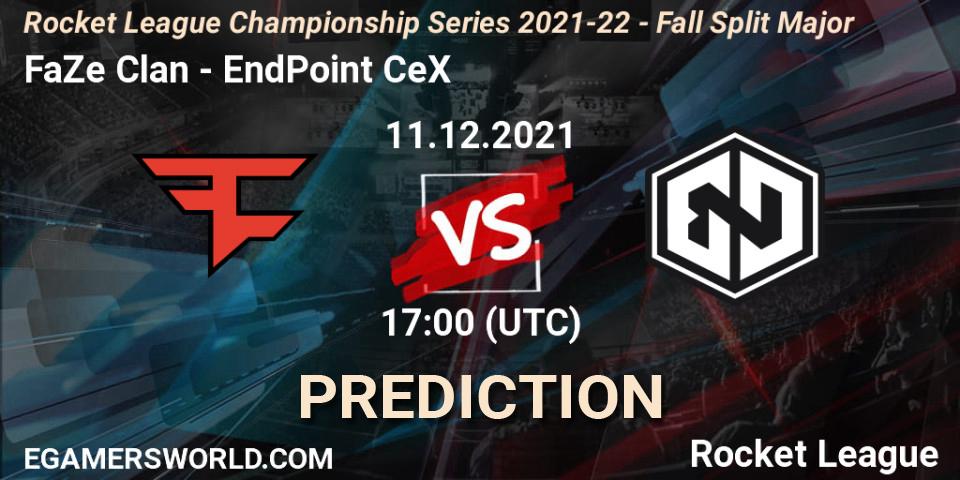 Pronóstico FaZe Clan - EndPoint CeX. 11.12.21, Rocket League, RLCS 2021-22 - Fall Split Major