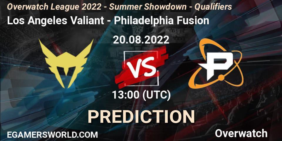 Pronóstico Los Angeles Valiant - Philadelphia Fusion. 20.08.2022 at 12:30, Overwatch, Overwatch League 2022 - Summer Showdown - Qualifiers