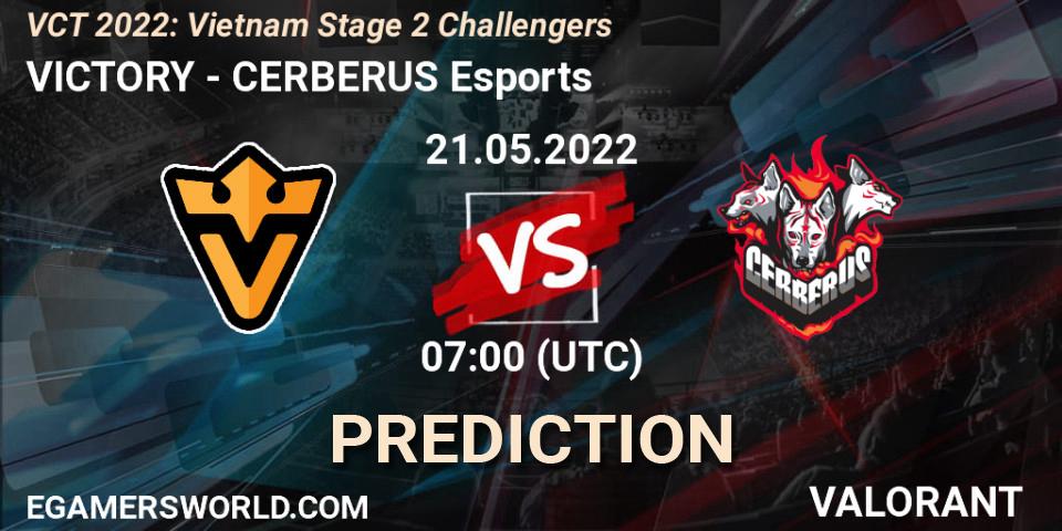 Pronóstico VICTORY - CERBERUS Esports. 21.05.2022 at 07:00, VALORANT, VCT 2022: Vietnam Stage 2 Challengers
