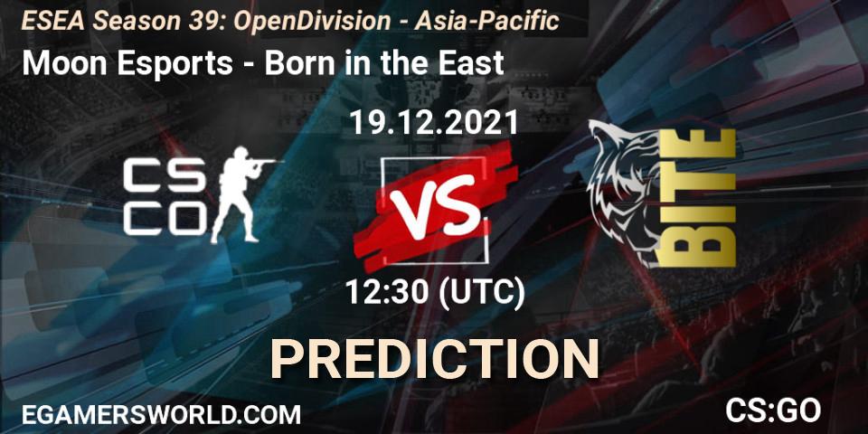 Pronóstico Moon Esports - Born in the East. 19.12.2021 at 12:30, Counter-Strike (CS2), ESEA Season 39: Open Division - Asia-Pacific