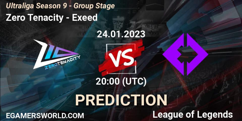 Pronóstico Zero Tenacity - Exeed. 24.01.2023 at 20:30, LoL, Ultraliga Season 9 - Group Stage