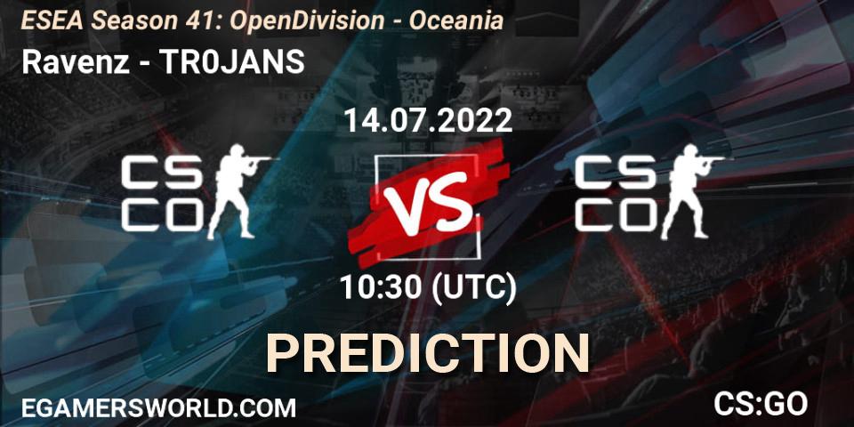 Pronóstico Ravenz - TR0JANS. 14.07.2022 at 10:30, Counter-Strike (CS2), ESEA Season 41: Open Division - Oceania
